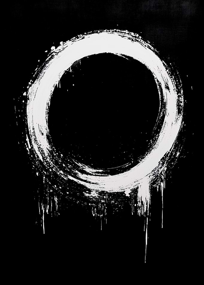 White Circle Abstract Art