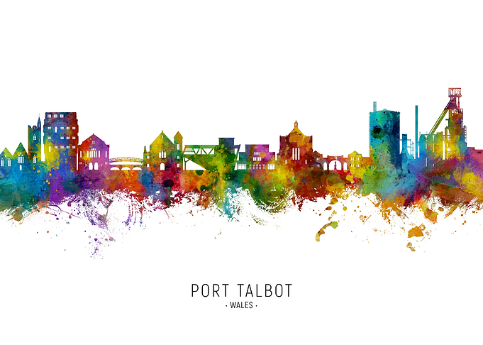 Port Talbot Wales Skyline