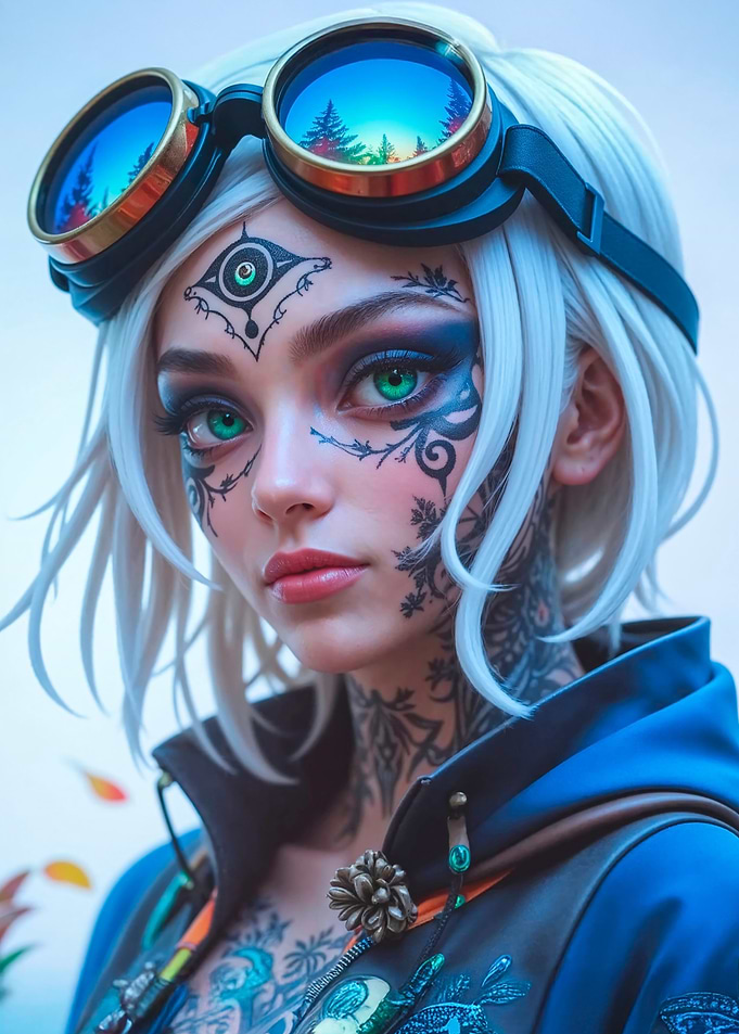 Cyberpunk Woman with Goggles