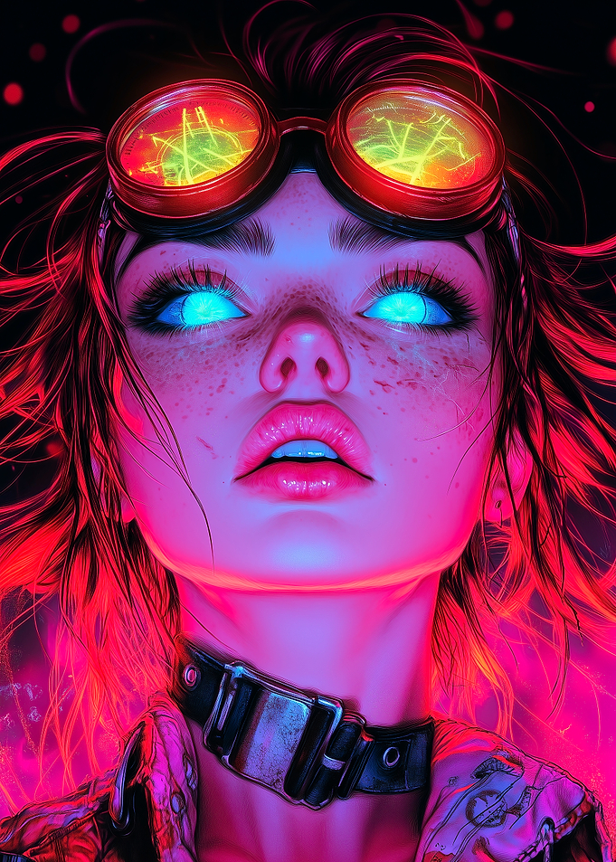 Cyberpunk Goggles Girl