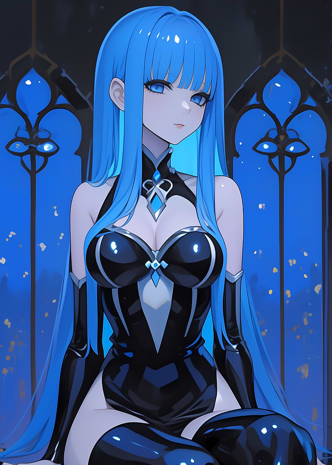 Anime Girl in Black Dress