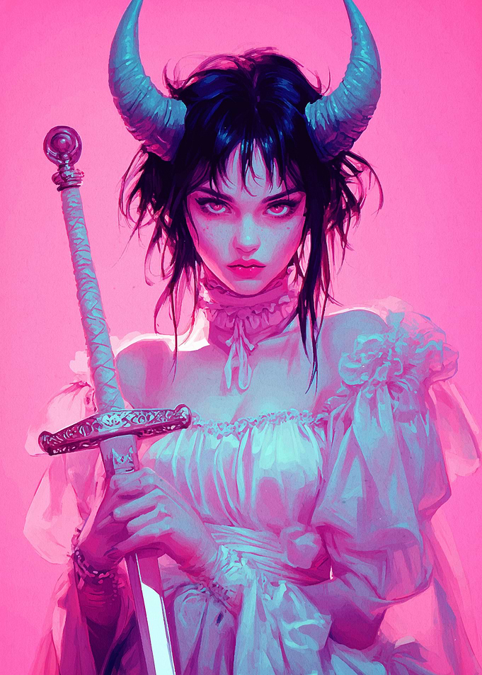 Demon Girl with Sword