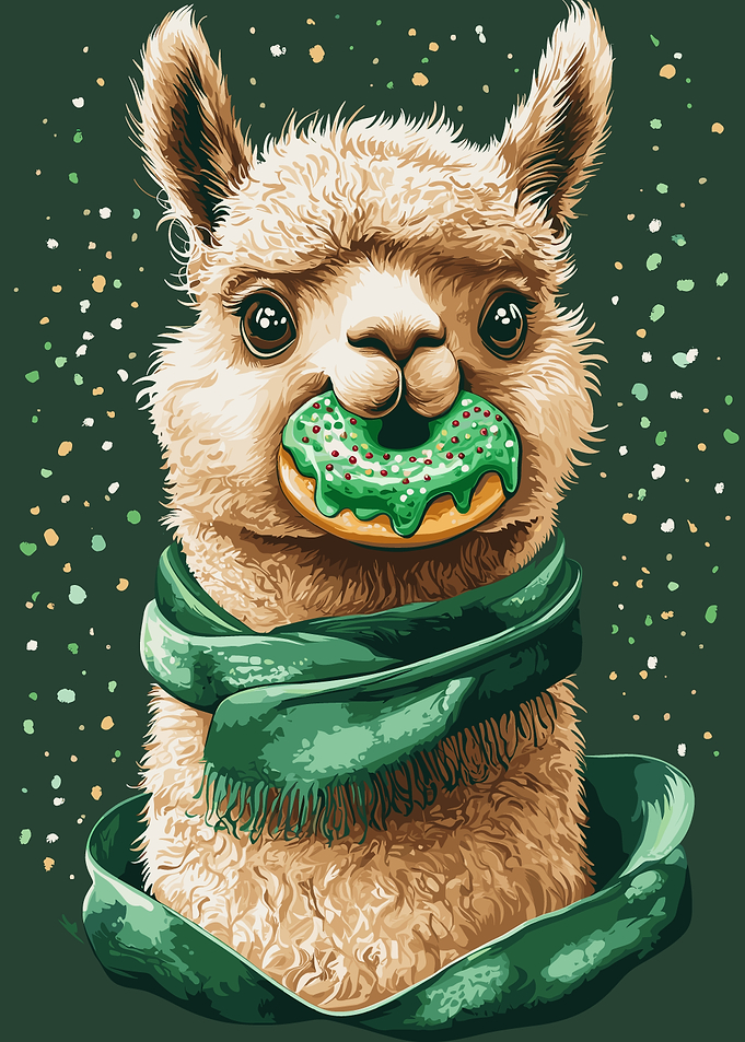 Llama with Green Donut
