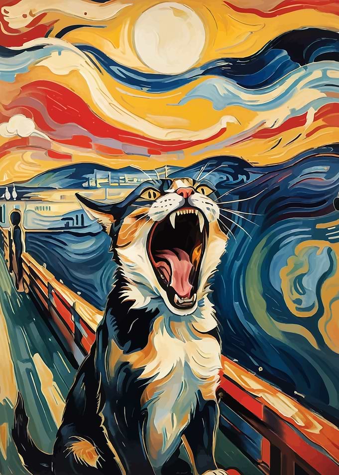 Cat Scream Painting