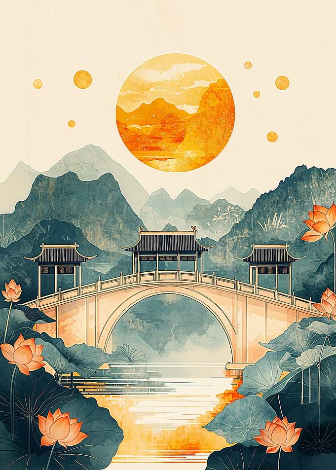 Chinese Bridge Landscape