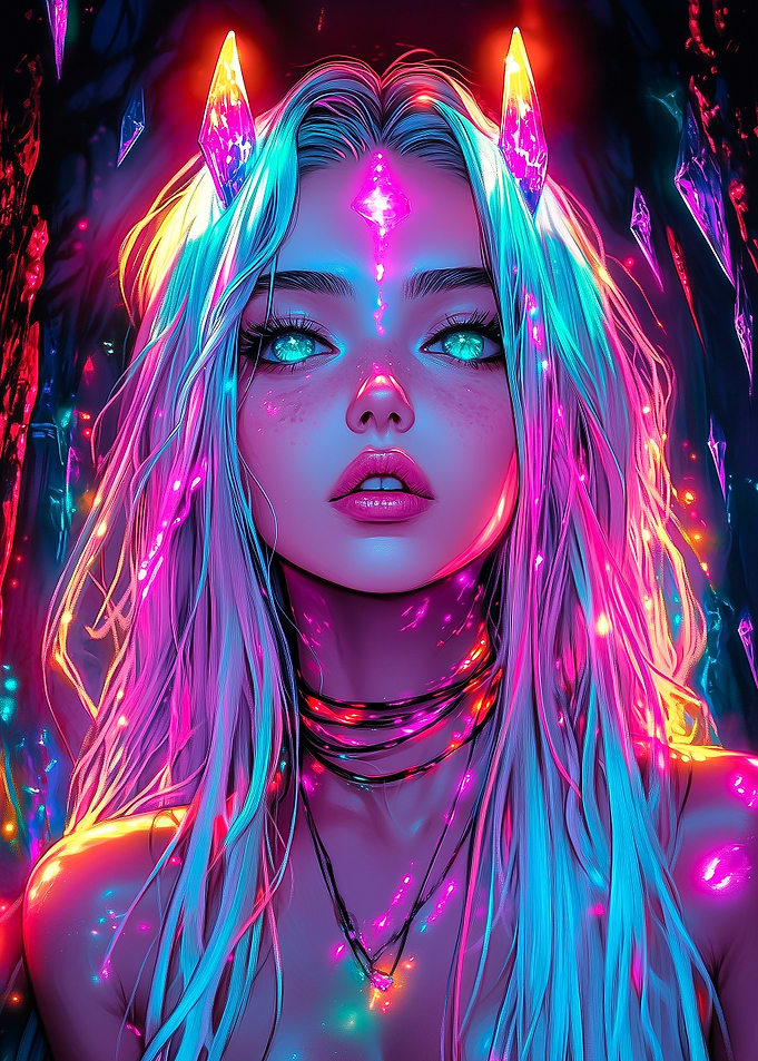 Neon Crystal Girl