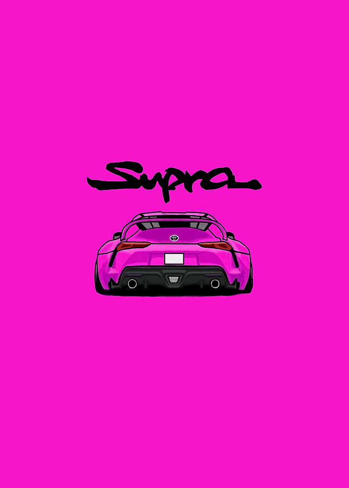 Pink Supra simple Car artwork