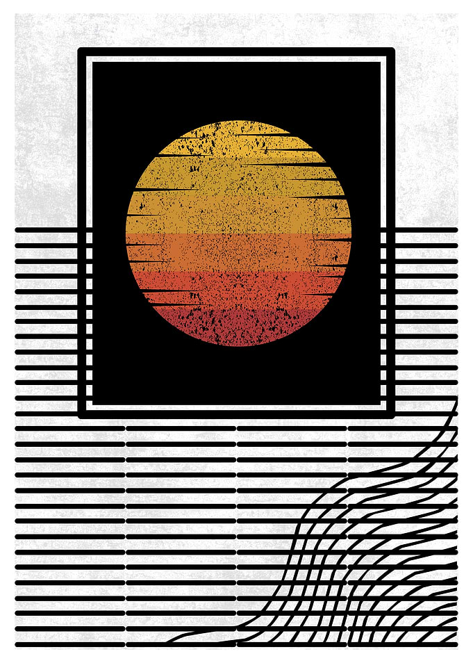 Retro Sunset Art Print