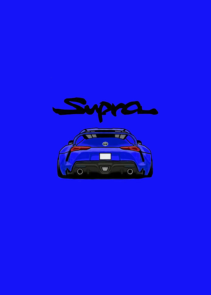 Blue Supra simple car artwork