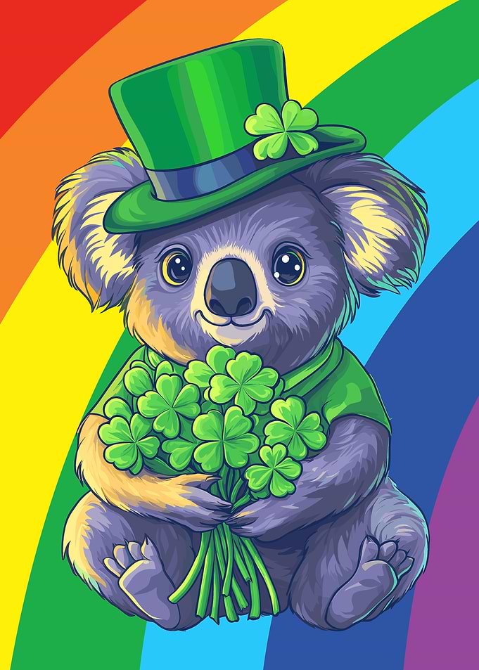 Koala in Leprechaun Hat
