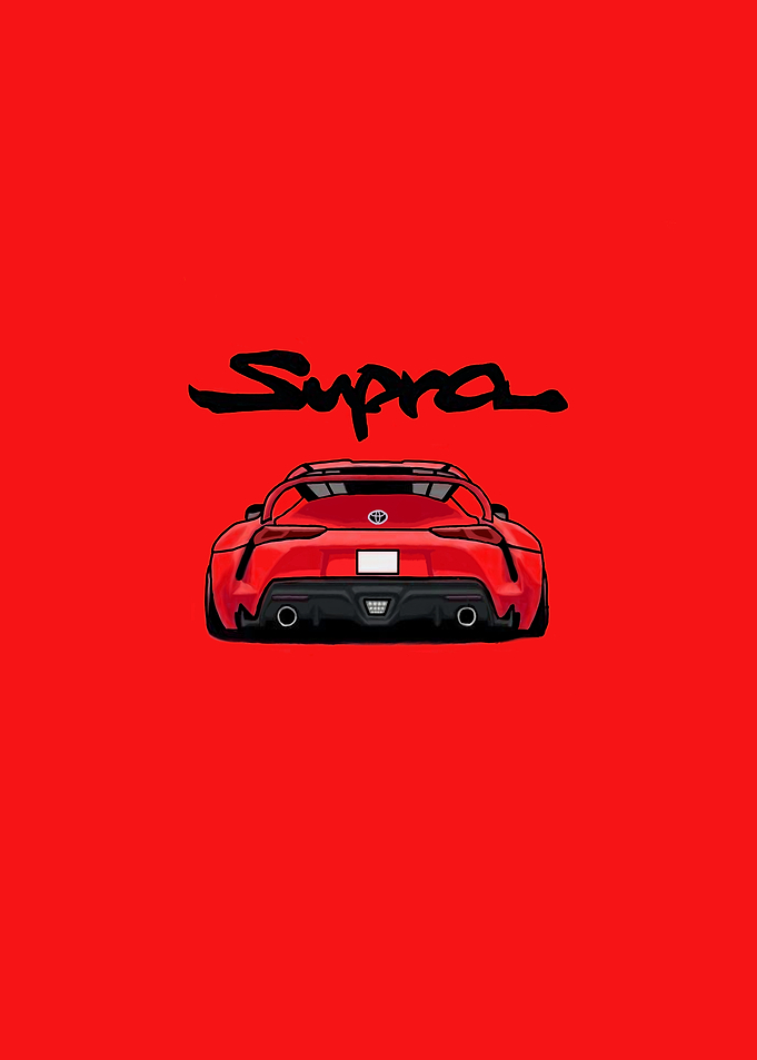 Red Supra simple Car artwork