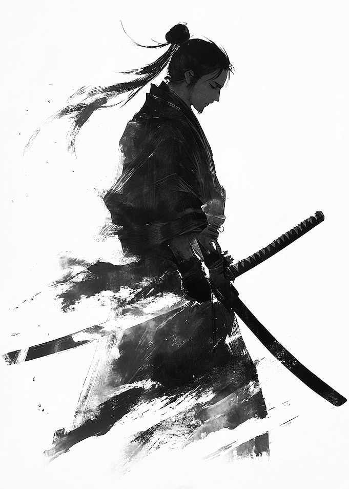 Samurai in Black and White