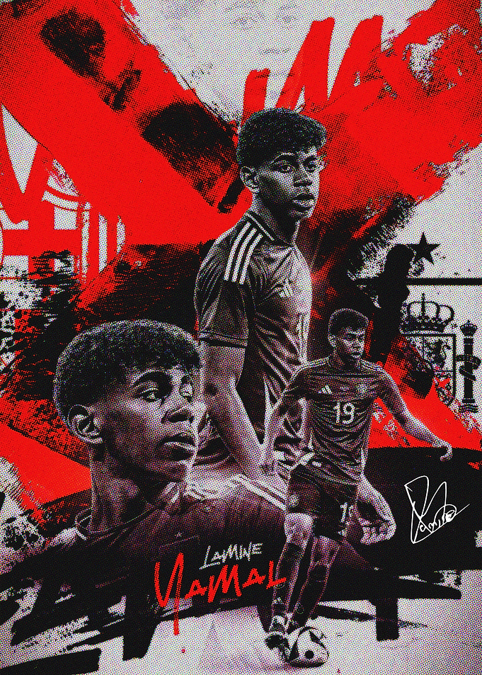 Lamine Yamal Football Art