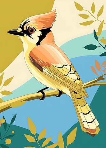 Golden Peach Jay in Serene Surroundings