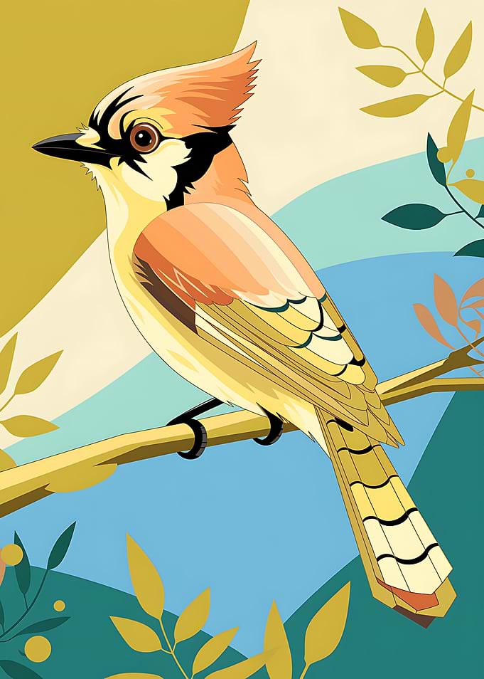 Golden Peach Jay in Serene Surroundings