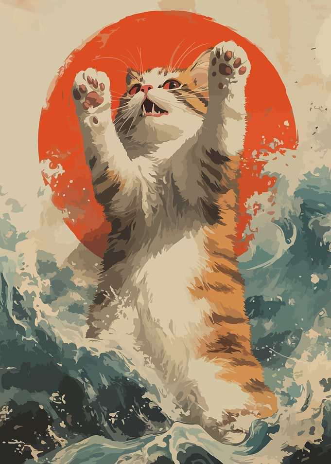 Cat in the Waves