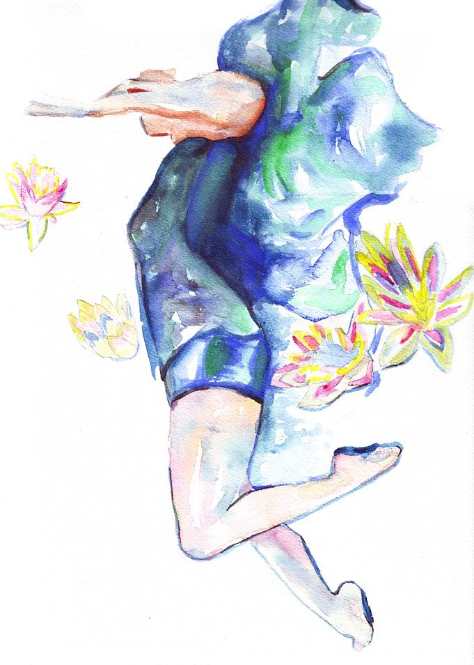 Lady Underwater Flowers Dress