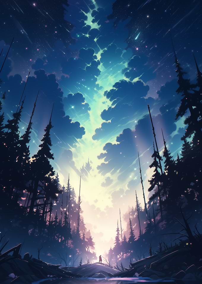 Forest Night Sky