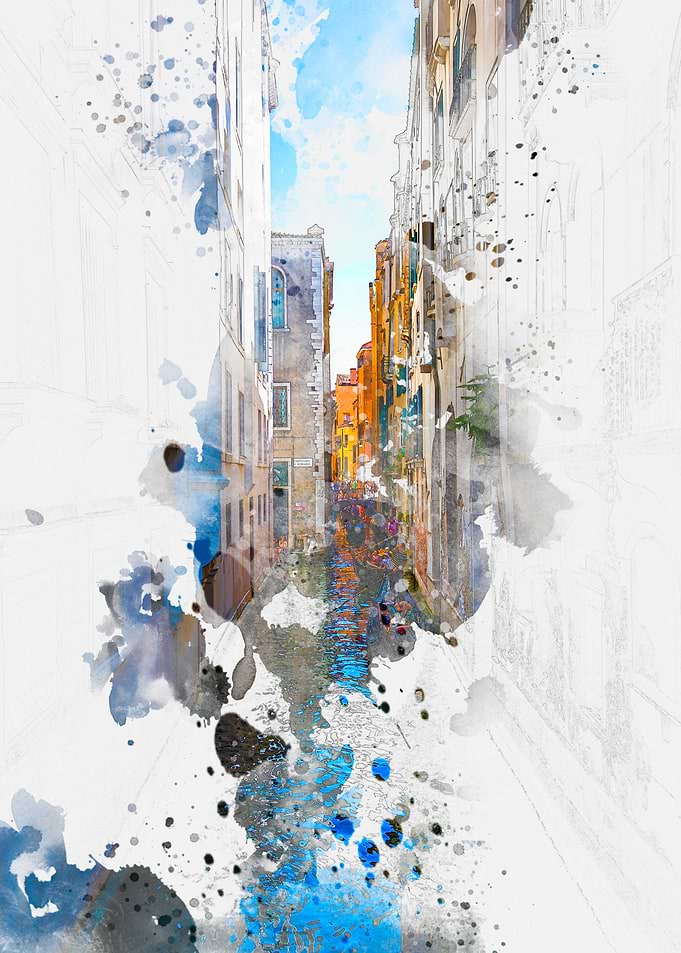 Venice Canal Watercolor