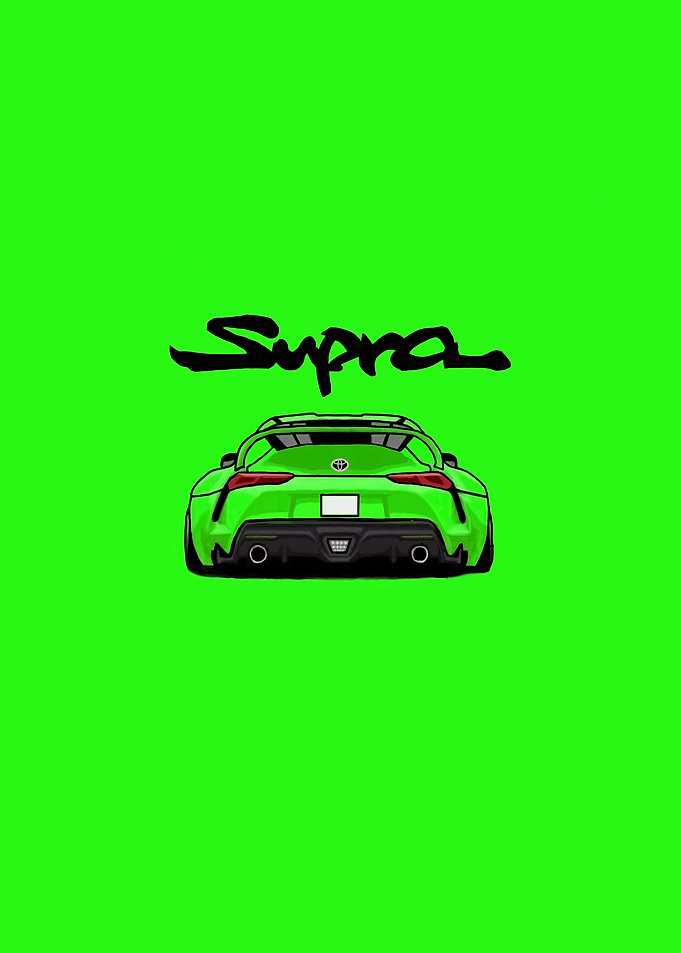 Green Supra simple car artwork