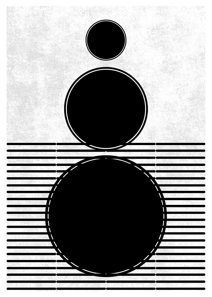 Black Circles Abstract Art
