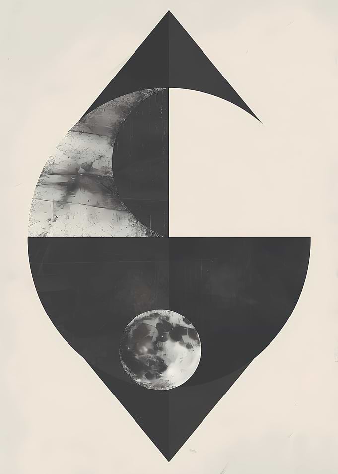 Abstract Moon Art