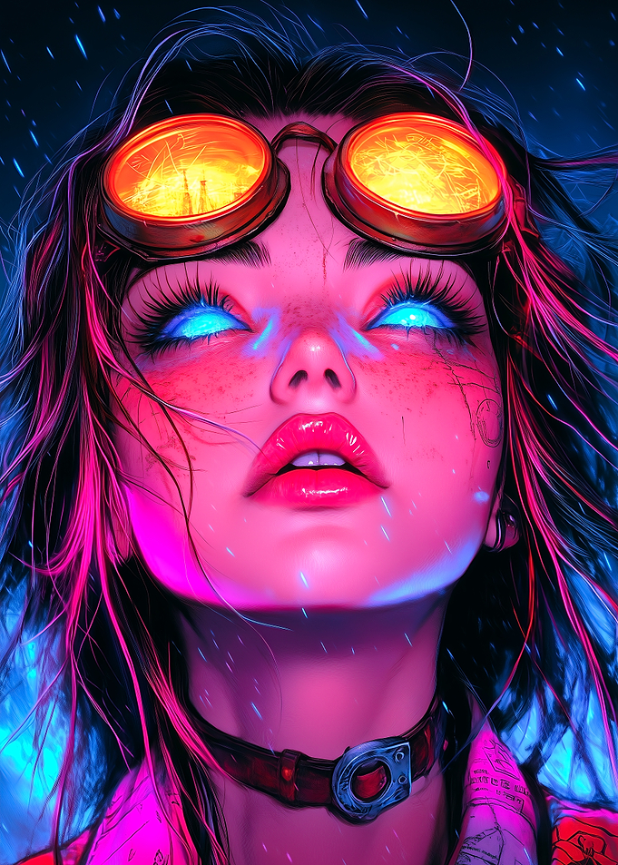 Cyberpunk Goggles Girl