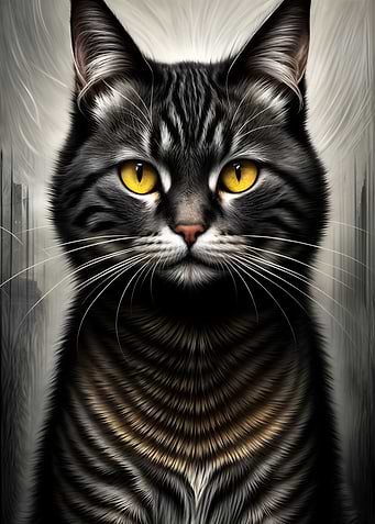 Black and White Cat Portrait