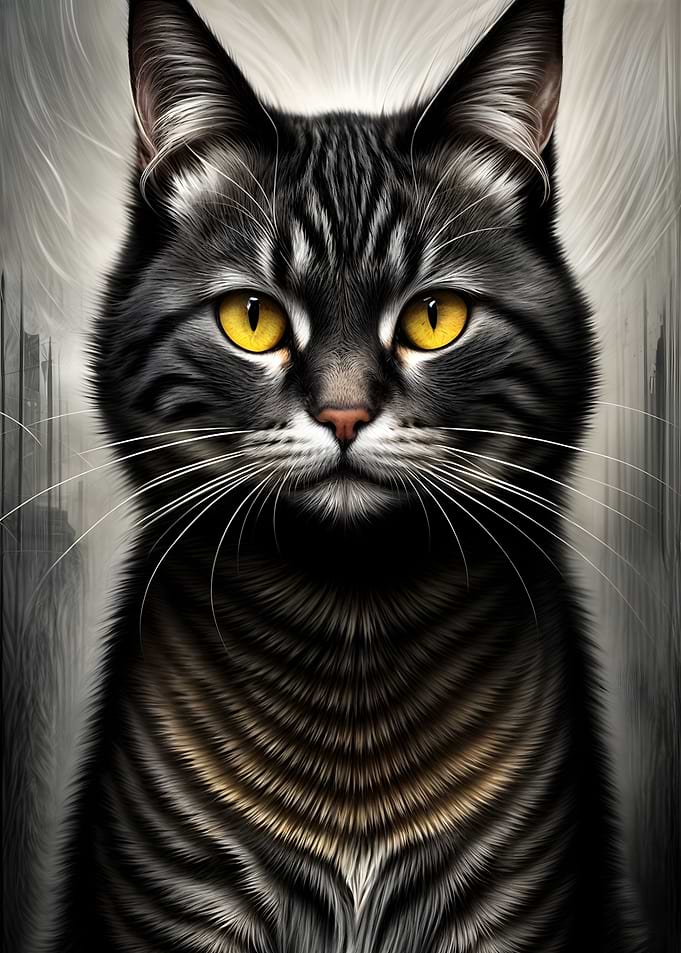 Black and White Cat Portrait