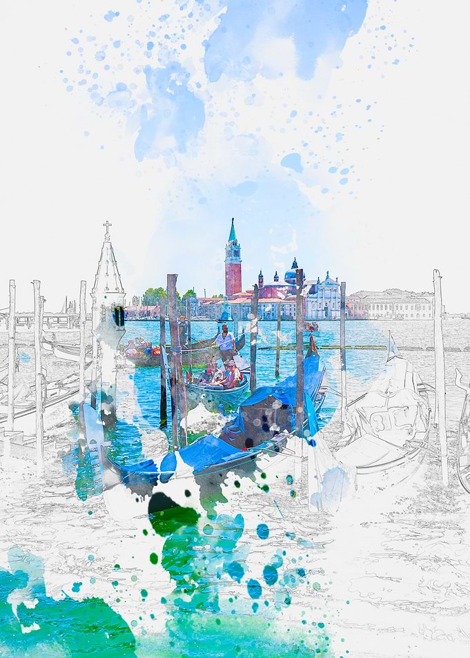 Venice Gondola Watercolor