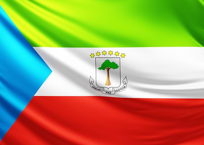 Equatorial Guinea Flag, realistic flag of equatorial guinea