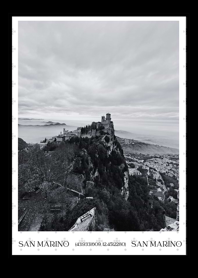 San Marino Fortress Simplistic Poster