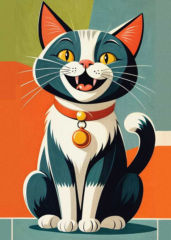 Smiling Cat Illustration