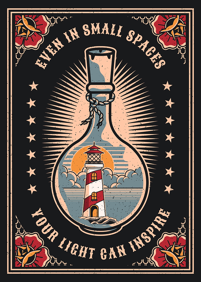 Lighthouse in a Bottle art