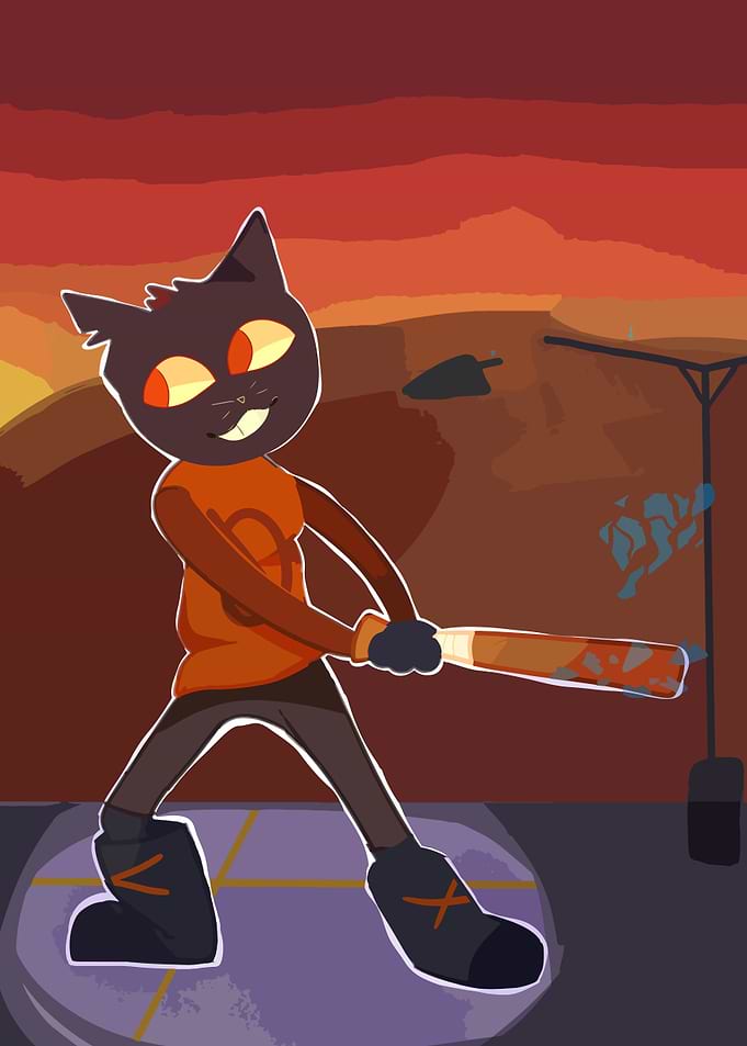 Cat with Baseball Bat