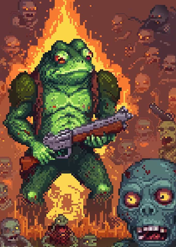 Frog Warrior vs. Zombies