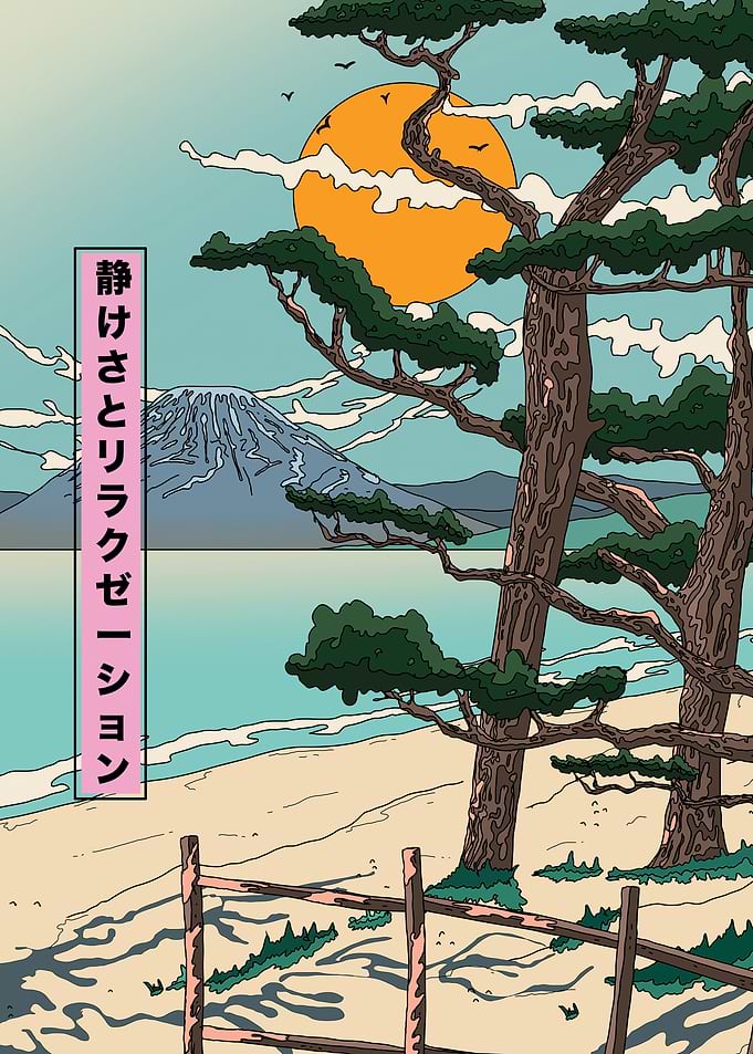Japanese Beach Sunset
