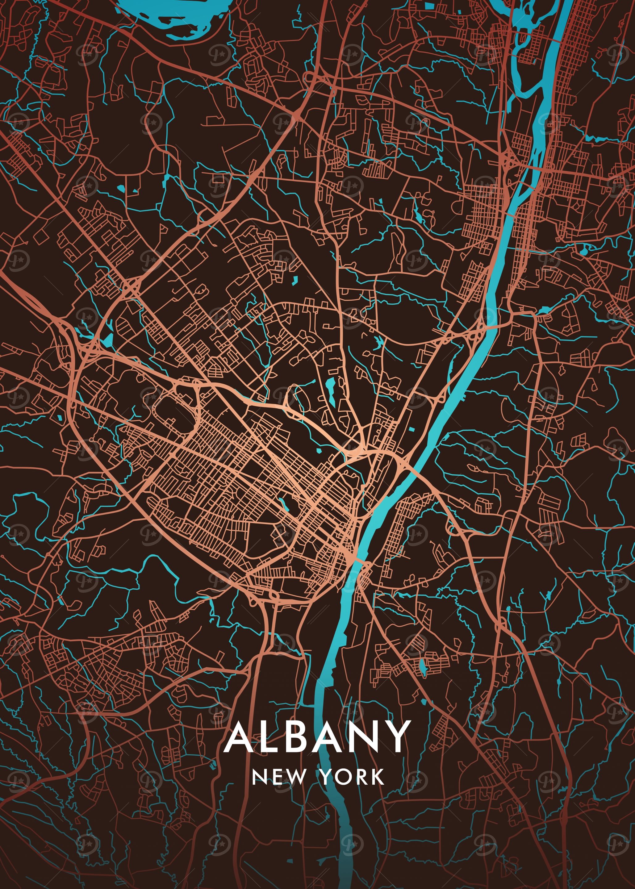 Albany, New York City Map