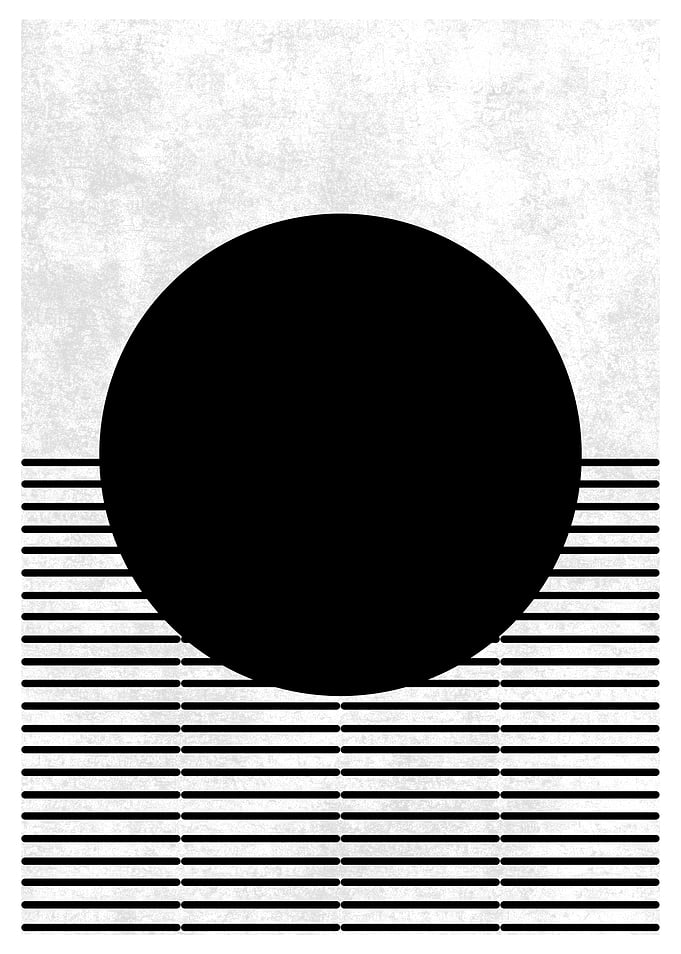 Black Circle Abstract Art