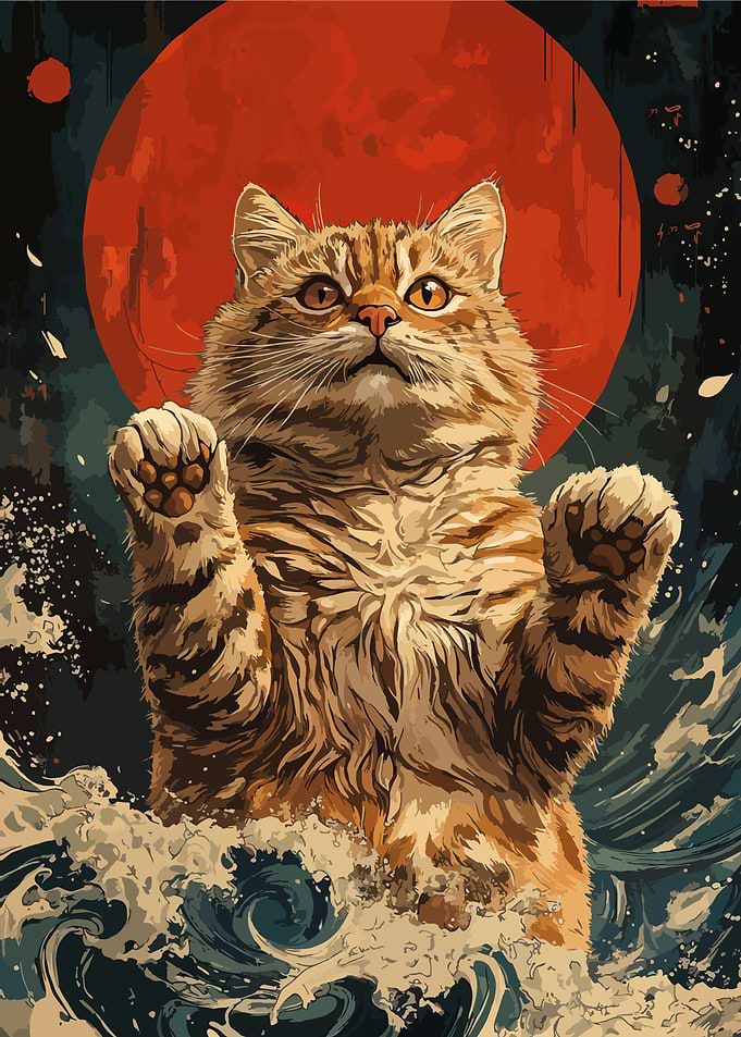 Cat in the Waves