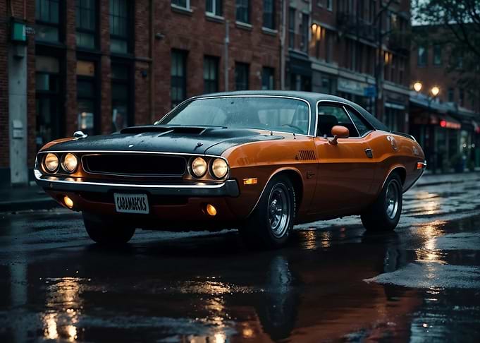 Orange Dodge Challenger