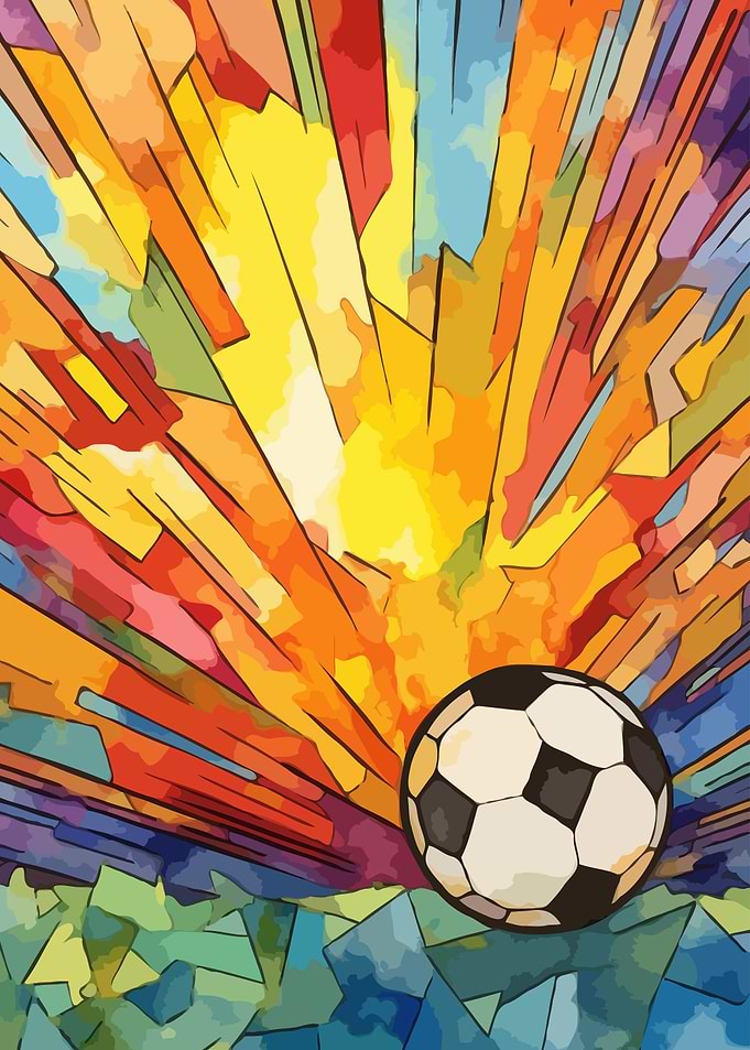Vibrant Stained Glass Soccer Ball