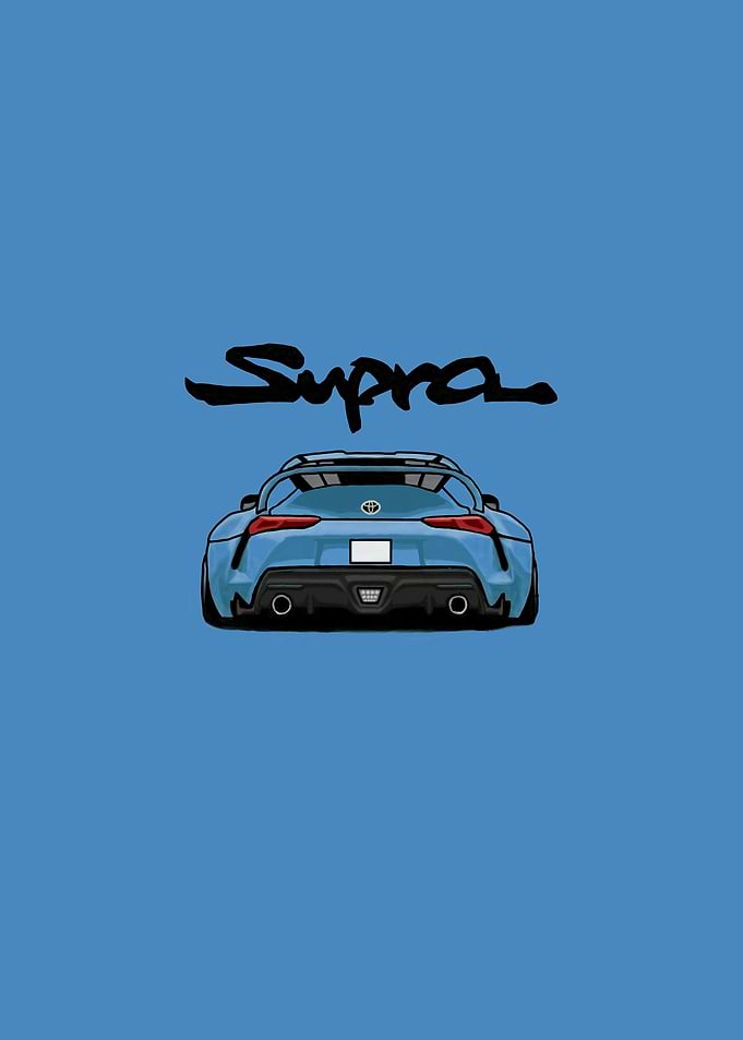 Pastell Blue Supra Car artwork