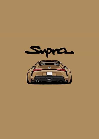 Beige Toyota Supra simple car artwork