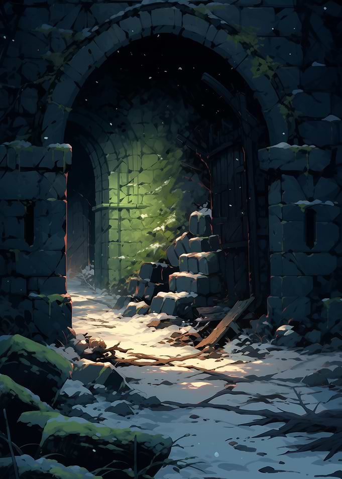Snowy Stone Archway