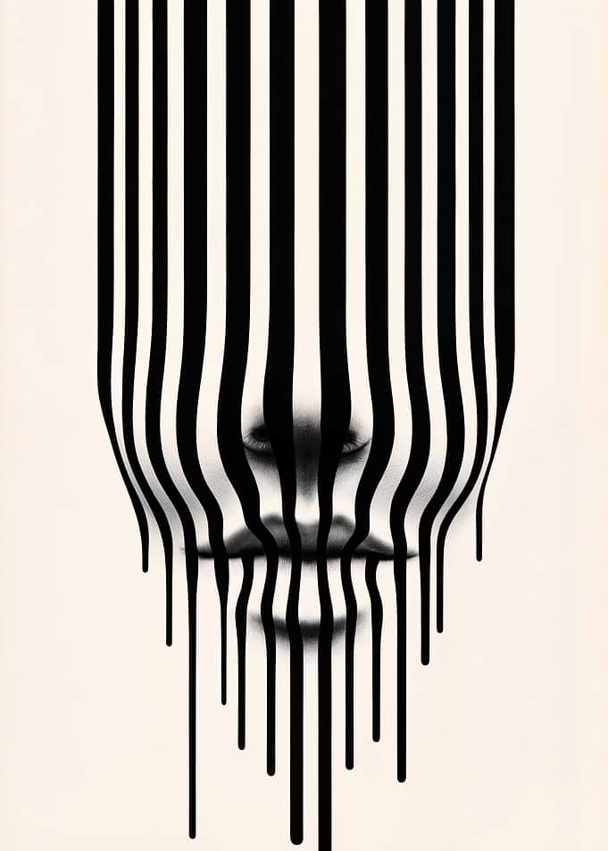 Abstract Face Stripes