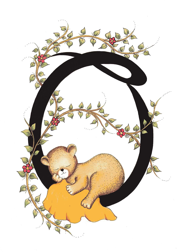 Sleeping Bear Alphabet Art Letter O