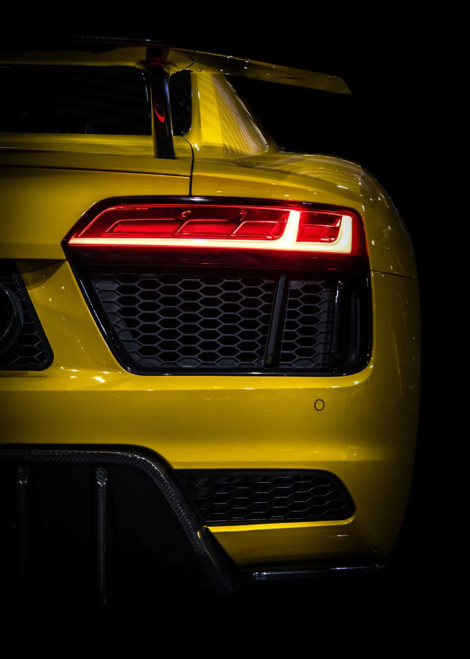 Yellow Audi R8 Rear View