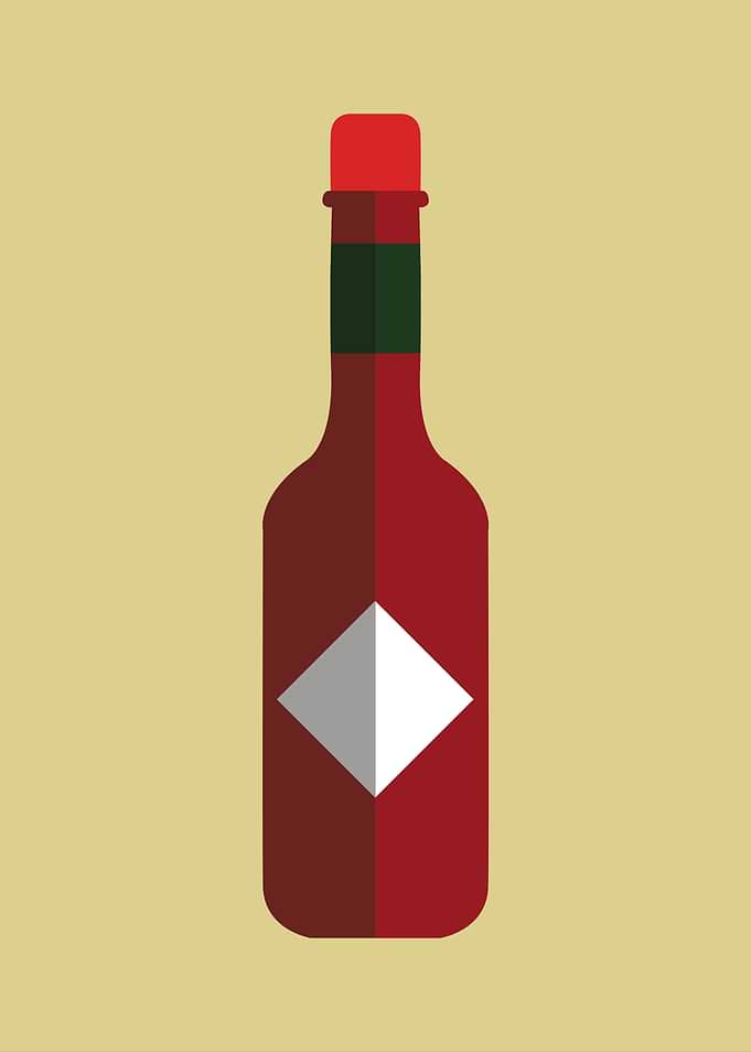 Red Hot Sauce Bottle