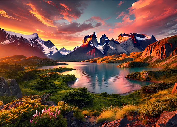 Mountain Lake Sunset
